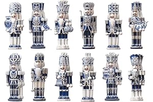 PLUSHCEWT 24 szt. Bożonarodzeniowe dekoracje do orzechów drewniane ozdoby choinkowe wiszące choinka wisiorek dziadek do orzechów żołnierz na Boże Narodzenie dekoracje imprezowe