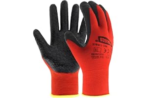 EXBRIECO 240, 120, 60, 12, 6, 3 lub 1 pary, rękawice ochronne, rękawice robocze, poliester i lateks, EPI, 2131X, trwałe, lekkie, odporne na ścieranie, ogrodnictwo, naprawy, mechaniczne.