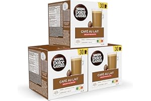 Dolce Gusto NESCAFÉ Café con Leche Descafeinado, Pack 3 x 30 - Total: 90 Cápsulas