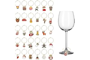 Niuhong 30 Pcs Vetro Vino Incanta Marcatura Degli Anelli Marcatori Riutilizzabili Marcatore Partito Bicchiere Decorazione Dell'Indicatore Pennarelli Pendenti Anello Fai Da Te