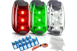 Amzonly Navigation Lights for Boat Kayak, Battery Operated Safety Lights Kit for Night Kayaking, 6Pack, Safety Whistle Included
