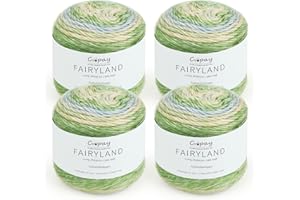 ‎COOPAY Coopay Farbverlaufsgarn, 400g (4x100g) Wolle zum Häkeln, Mehrfarbiges Gradient Häkelgarn, Schön Farbverlaufswolle Super Weich Häkelgarn, Wolle zum Stricken Elegante Pullover Hüte, Schal - Grün