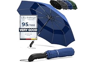 WILFORD & SONS Parapluie Pliant Compact - Automatique Ouverture/Fermeture Bouton et Sac | Résistant au Vent, Incassable Solide, Petit Mini, Télescopique, Noir, Facile, Étanche - Homme Femme Ombrelle Voyage