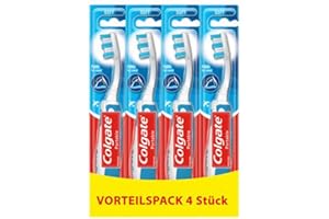 ‎COLGATE Colgate Zahnbürste für Unterwegs, weich, 4 Stück, faltbar - Reisezahnbürste in kompakter Größe ideal für Koffer und Taschen