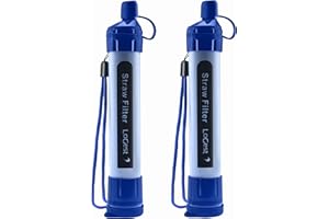 LOGEST 2 Pack Water Filter Straw - Water Purifying Device - Portable Personal Water Filtration Survival - for Emergency Kits Outdoor Activities and Hiking - Water Filter Camping Travel Survival Backpacking