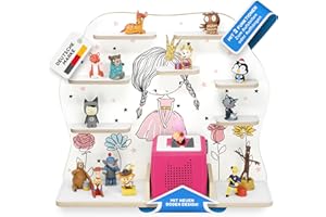 ‎STADTECKEN stadtecken Kinder Regal für Musikbox I Geeignet für die Toniebox und ca. 50 Tonies I Perfekte Aufbewahrung für Kinderzimmer I zum Aufstellen oder Aufhängen (Blumenprinzessin, Groß)