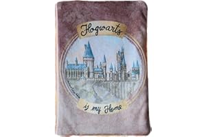 ACARICIANDO PAPEL CON HISTORIAS Funda artesanal mediana de terciopelo de solapa para libros de Hogwarts + marcapáginas de regalo, funda de algodón ecológico, acolchada, libros. Regalo ideal para adolescentes