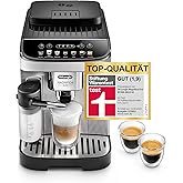 De'Longhi Magnifica Evo ECAM292.81.SB, Kaffeevollautomat mit Milchsystem, 7 Direktwahltasten für Cappuccino, Espresso und wei