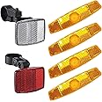 VICDUEKG 7 Pcs Bicycle Reflectors Front and Rear Kit Bike Wheel Spoke Reflectors Accessories Bicycle Rim Reflective Tape, Mountain Bike Safety Warning Reflectors for Night Cycling, Handlebar, Seatpost
