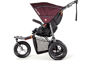 OUT N ABOUT Out ‘n’ About Nipper Single V5 Stroller | All-Terrain Pushchair | Newborn - 4 Years | Lightweight, Foldable Buggy | Brambleberry Red