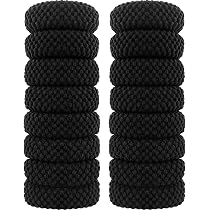 100 Schwarze Haargummis Aus Baumwolle, Nahtlos, 5,1 Cm Durchmesser, Für Dickes & Dünnes Haar