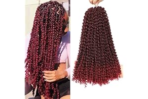 BLISSOURCE 7 packs Passion Twists Hair 18 pouces Vague Eau Crochet Tresses, Passion Twist Crochet Cheveux, Passion Twist Tressage Cheveux Extensions De Cheveux (18inch,TBUG)