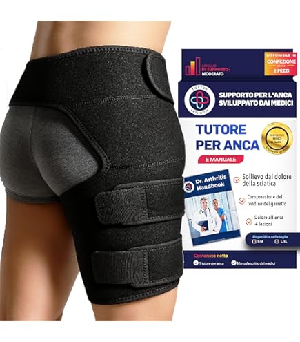 Hip Brace &ndash; Supporto Per Sciatica Sollievo Dal Dolore Coscia Inguine Quadricipiti Hip Artrite &ndash; Migliore Compressione Inguine Wrap Per Muscoli Tirato Hip Flexor Dolore &ndash; Tutore Per Sciatica Si