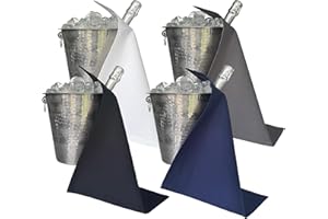 BOTTLECLOTHS - Original Collection, Flaschentücher für Eiskübel, Baumwolle, 42 cm, Eckloch, Genähter Kreis (Color Combo, 4 Stück)