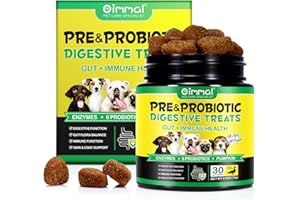 ZYRANOVAE Probiotics for Dogs, 30 Soft Chews with Prebiotics, Pumpkin & Flaxseed | Supports Normal Gut Flora, Digestive Function, Skin & Coat Condition, and Everyday Wellbeing | Duck Flavour