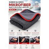 S&uuml;per Su Emici &Ouml;zellikli Mikrofiber Ara&ccedil; Kurulama Havlusu 50x70 cm, Orta Boy &Ccedil;ift Katlı Ara&ccedil; Kurutma ve Torpido Silme Bezi (K