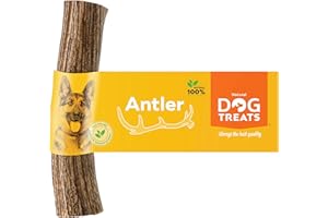NATURAL DOG TREATS Wysokiej Jakości Poroże Daniela dla Psów 100% Naturalne, Trwałe i Niezniszczalne Gryzaki dla Psów, Rozmiar Duży