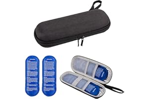 NOGSAY Insulin Cooler Travel Case,Small Medicine Cool Bag with 2 Ice Packs for Diabetic Needles Injection Pen Storage,Portable Monjaro Travel Case Medical Medication Fridge Insulated Box for Diabetes (Black)