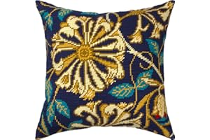 Brvsk Caprifoglio de Kit de tapis avec tissu de tappezzeria stampata (40 × 40 cm) — Kit de coussins pour décorations créatives pour la maison — Kit de tapis pour adultes principaux