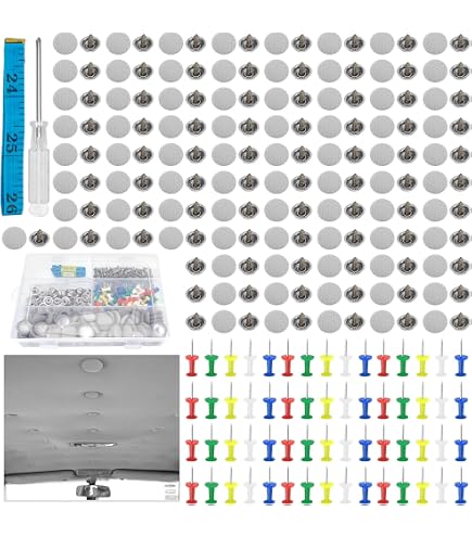100 Rivets Toit Voiture JJZGPP - Avec Broches, Tournevis Et Ruban - Réparation Ciel De Toit Universelle