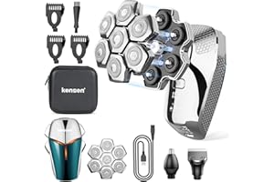 Kensen Golarka 7D do golenia golarki do brody, obcinacz do włosów w nosie, w 100% wodoodporna maszynka do strzyżenia włosów, w zestawie z etui podróżnym
