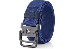 TENINE Unisex Leinwand Gürtel, Elastischer Stoffgürtel Stretchgürtel Militär Gurtband Nylon Gürtel für Damen Herren Taktischer Gürtel Metallschnalle mit Doppel D-Ringe Schnalle
