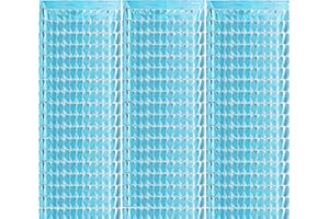 Hayaww 3 Pcs Glitzer Vorhang Deko,Lametta VorhäNge Glitzer Funkeln VorhäNgen Dekoration Quadrat Metallic Lametta VorhäNge, 1x2m,FüR Hochzeit Verlobung Geburtstag Party BüHnendekor (Hellblau)