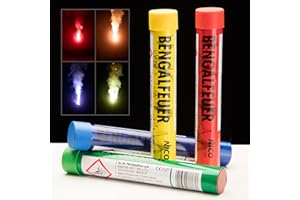 PartyMarty Bengalo Sparpack Multicolor Bengalfeuer im Bunten 4er Set Rot Gelb Grün & Blau GmbH®