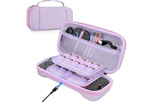 FINTIE Carrying Case for Nintendo Switch 2 (2025) — Shockproof Hard Shell Switch 2 Case with Charging Hole, Travel Bag with 19 Game Card & 2 Micro SD Card Slots & Inner Pocket, Lilac Purple