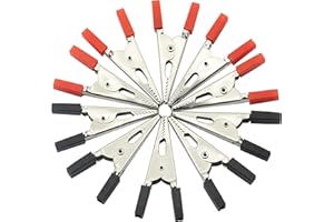 GELRHONR Pinzas de Cocodrilo,Pinzas de cocodrilo de metal Abrazaderas de prueba eléctrica con manos de plástico,para trabajos de prueba eléctrica de laboratorio y clip de cable de plomo-10PCS