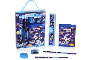 Vicloon Set Cancelleria Scuola, Cancelleria per Regalo Bambina, Cancelleria per Unicorno, Set di Matite a Forma di Unicorno Astucci Penna, Cancelleria per Bambina Regalo di Natale, Spazio