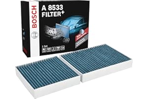 BOSCH AUTOMOTIVE Bosch A8533 - Filtre d'habitacle anti-odeurs et anti-bactérien Filter+ - filtre à poussière et à Pollen
