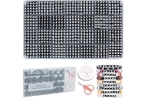 FZIIVQU 1120Pcs Acrylic Square Letter Bead, 6x6mm Letter Bead A-Z with Color Number Bead Color Love Cube Bead Jewelry Making, DIY Necklace, Key Chain, Friendship bracel