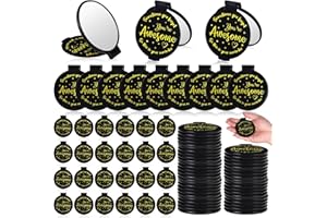 AUGENSTERN 36 Pcs Inspirational Mini Compact Mirrors Bulk Gift for Women Small Pocket Purse Mirror Portable Round Makeup Mirror Employee Appreciation Gift for Christmas Coworkers Travel