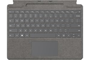 Microsoft Surface Pro Type Cover 2018, Platin (Generalüberholt) | Mit Stiftaufbe