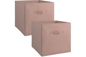 DII - Contenitori in tessuto per vivai, uffici e organizzazione domestica, realizzati per adattarsi a organizzatori cubi standard (28,9 x 27,9 x 27,9 x 27,9 cm, colore: Rosa - Set di 2