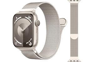 MRAIN-H Original Patented Milanese Loop Compatible with Apple Watch Straps 38mm 40mm 41mm 42mm 44mm 45mm 49mm for Women Men, Magnetic Bands for iWatch Strap Series 9 8 7 6 5 4 3 SE Ultra 2 1