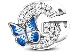 XWN 925 Sterling Silver Letter A-Z Charm Beads, compatible with Pandora bracelets, dangle pendant charms, suitable for necklaces and bracelets, ideal jewelry gifts for women.ZM1