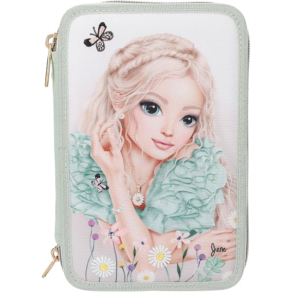 Trousse à Crayons TOPModel Floral Rose - Remplie Avec Crayons, Feutres, Règle, Ciseaux - Depesche