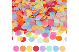 HOPTON Konfetti Bunt 6000 Stück, 2.5cm Konfetti Geburtstag Groß, Mehrfarbig Runde Streudeko Tischdeko, Papier Confetti für Geburtstag Hochzeit Party Dekoration(50g)