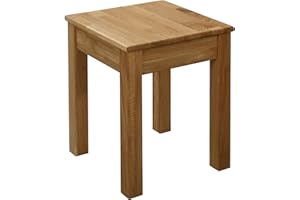 KROKWOOD Krok Wood Tomas Solid Wood Stool - Durable and Sturdy Square Dining Chair - Mounting Hardware Included (Oak, 35x35x45 cm) (Set of 1)