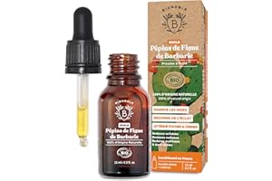 Bionoble Huile de Pépins de Figue de Barbarie Bio 15ml + Pipette - Bouteille en Verre - 100% Pure, Naturelle, Pressée à Froid - Huile de Figue de Barbarie Bio Visage Anti-Âge et Anti Cerne Bio