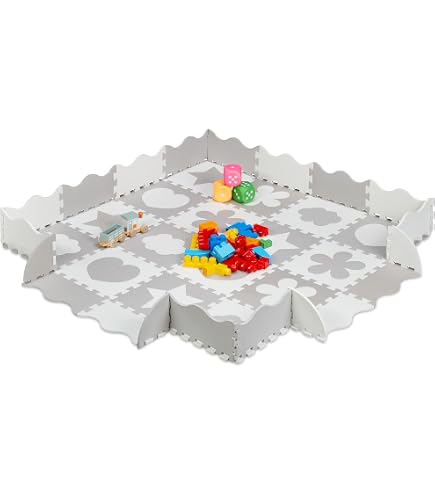 20 Stück Kinder Spielmatten Aus Schaumstoff (grau/weiß) – Weich, Leicht & Sicher Fürs Kinderzimmer