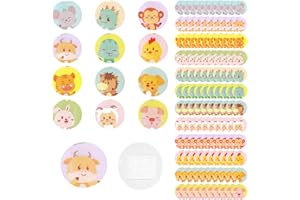 ABEILLO 120 tiritas infantiles de dibujos animados, redondas, 2,3 cm, punto adhesivo, tela flexible para niños, para pequeñas heridas, granos, vacunas y ampollas (12 estilos)