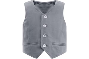 iiniim Kinder Jungen Weste Festliche Anzugweste Jacke Gentleman Weste Hochzeit Party Festzug Gr. 98 104 110 116 122 128 134 140 152 164 170 176