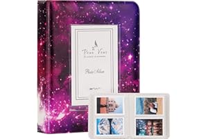 ZUIKAKU 64 Pocket Mini Photo Album for Fuji Instax Mini 70 7s 8 8+ 9 11 25 50s 90, Polaroid Instant Camera, Kodak Smile Printomatic Instant Print Camera and Cards