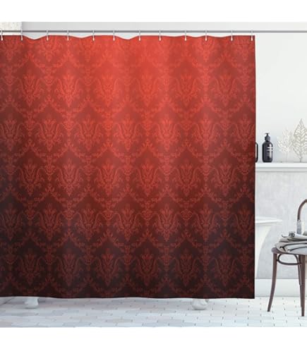 ABAKUHAUS Duschvorhang Cottagecore - Wildblumen Auf Marmor Mit 12 Haken (175x200 Cm)