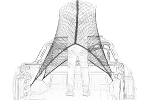 SENYAZON Filet de chargement très élastique, simple organiseur en maille pour lit de camion, adapté pour les charges légères quotidiennes de camions, 1,2 x 1,2 m, extensible jusqu'à 2,1 x 2,1 m (simple couche)