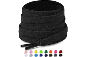 ‎PUZEAM Puzeam 2 Paar Premium Schnürsenkel flach reißfest Schuhbänder 8 mm breit Ersatz Schnürsenkel für Sneakers, Turnschuhe, Sportschuhe