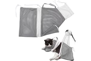 Niuhong Katze Bad Tasche Baden Dusch Katze Pflege Haustier Baden Duschen Netzbeutel Anti-Biss EIN Bad Nehmen Nägel Schneiden Putz Dir Die Zähne Medikamente Und Injektionen (Grau Abnehmbar)